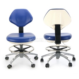 AZDENT Portable Dental Chair Folding Mobile Silla+Air Turbine Unit 4Hole/Doctor Stool - Doctor Assistant Stool #26 Blue