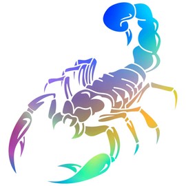 AuMoHall Scorpion Pattern Car Hood Sticker Animal Graphics Self-Adhesive Vinyl Decal Car Body Sticker 19.68'' x 18.89'', Holographic Laser