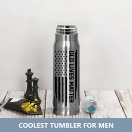 Old Lives Matter 17oz Bullet Tumbler - Gifts for Dad from Daughter Son Wife - Funny Dad Gifts for Christmas Fathers Day, Retirement Gifts for Men, Birthday Gifts for Men Grandpa Senior Citizen