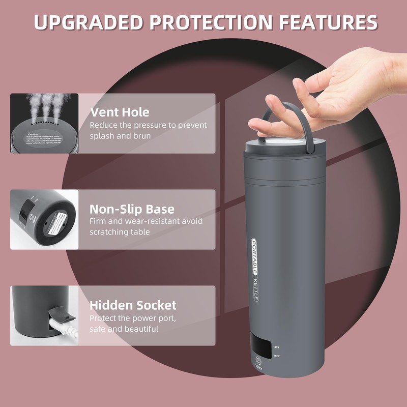 Travel Electric Kettle Portable Small Mini Tea Coffee Kettle Water
