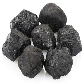 QINJIEJIE 100% Black Tourmaline Stone Real Large Crystal 4 Pieces Raw Stone Natural Stones Gemstone Premium Tourmaline Crystals Water Stones for Natural Raw Stones Meditation Reiki Decorative Stones
