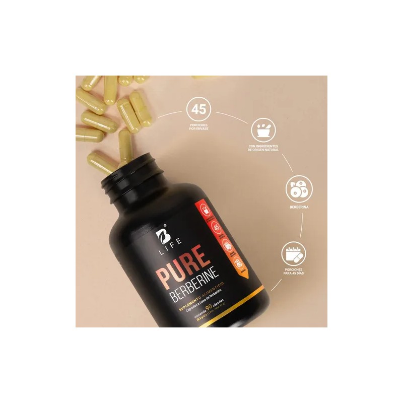 Berberina Cápsulas 500mg Pure Berberine Life Sabor