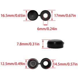 Pocoxll 100 Pieces Black Screw Covers Caps,Plastic Hinged Screw Cover Caps,Fold Screw Snap Covers Washer Flip Tops for Decorative and Protective Use(Large)