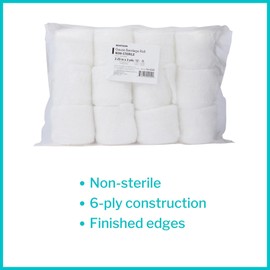 McKesson Gauze Bandage Roll, 6-Ply Absorbent Wound Protection - First Aid Wound Care, 2 1/2 in x 3 yd, 12 Count