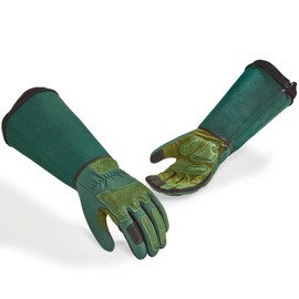 Vgo... 1 Pair Women's Puncture Resistant Gardening Gloves - 6.7 Inch Cuff Sleeve Mandrel Protection, Touch Screen, Shock Absorbing Design for Tree Pruning, Ranch & Outdoor DIY (1 Pair/S/Green/SL7477