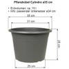 MePla Cilindro Flower Pot, Round Planter, Weatherproof Planter, UV-Resistant Flower