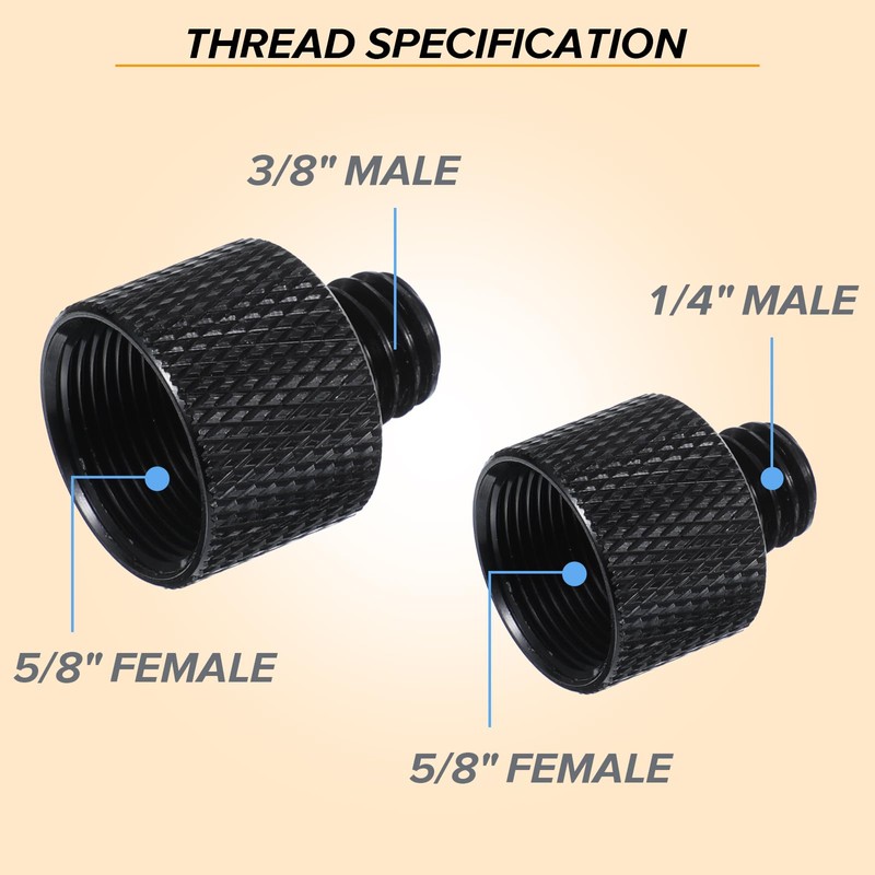 Mic Screw Adapter Thread 5/8 to 1/4 and 5/8 to