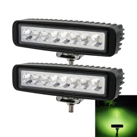 SMIXCTEK Green LED Hunting Light Bar, 2 Pcs 7inch 80W Spot and Flood Combo Beam Driving Lights for Boat Truck ATV