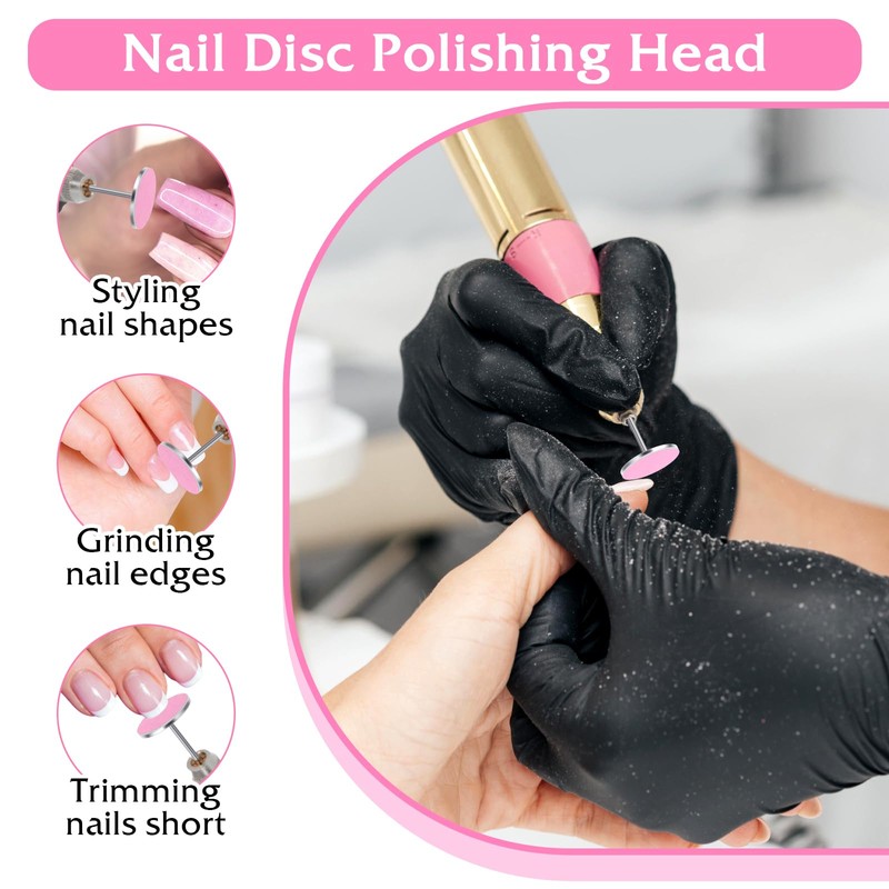 60Pcs Sanding Paper Discs with Metal Nail Drill Bit 25mm,Sanding