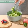 LOVYANXUE Bamboo Fiber Salad Bowl with Servers Set Large 9.8inches