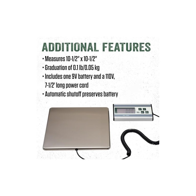 LEM Products 330 lb. Stainless Steel Digital Scale, Silver