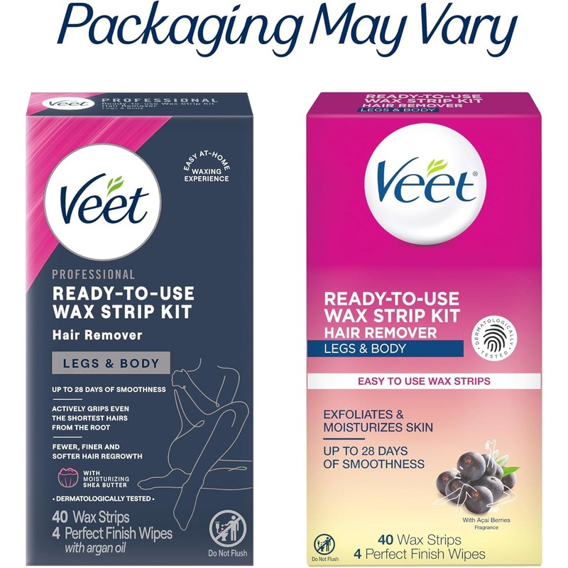 VEET Ready-To-Use Waxing Kit For Women, Wax Strips For Body