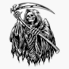 Grim Reaper Death Bumper Sticker Window Vinyl Decal 5"