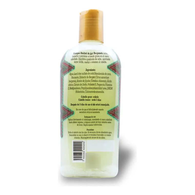 Shampoo Huichol De Jojoba Con Bergamota Brillo 250 Ml