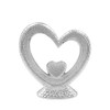Pearlscent Silver Nested Hearts - Decorative Tabletop Ornament with Diamante