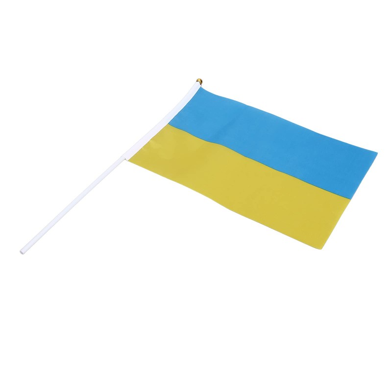 10pcs Ukrainian Flag, 12 x 8 inch Flat and Stick