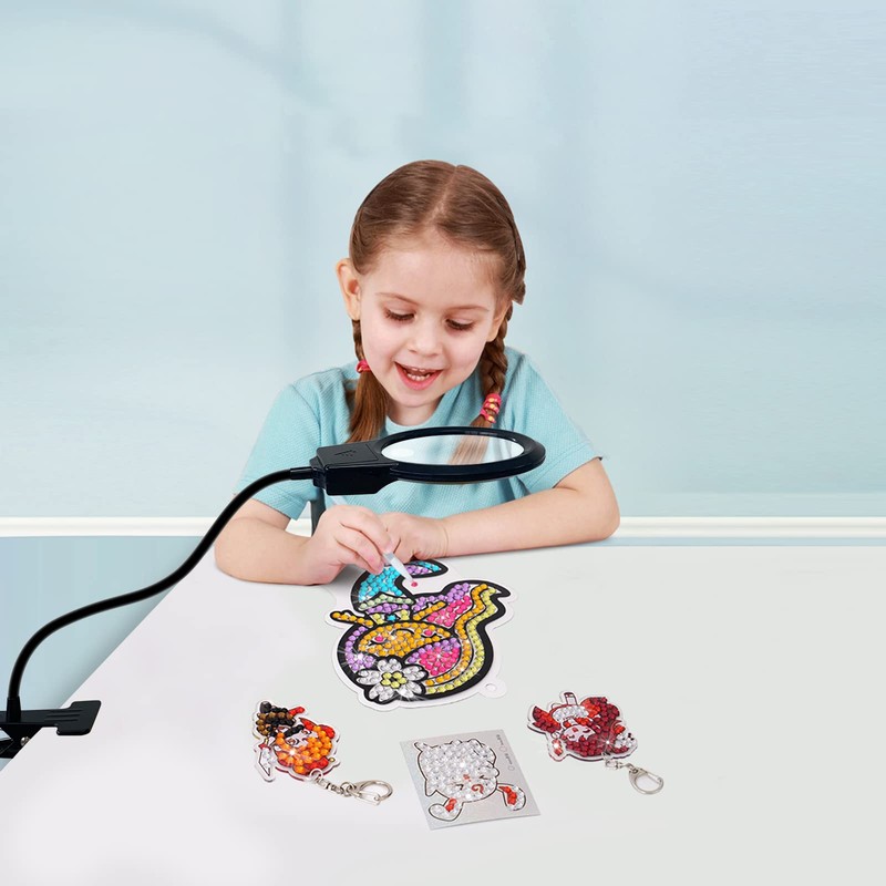 5D Diamond Painting Tools, LED Light with Magnifiers for Diamond