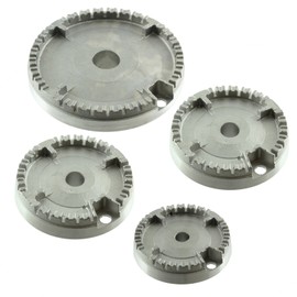 SPARES2GO (Non Universal) Oven Cooker Hob Gas Burner Crown & Flame Cap Kit for Logik (Small, 2 Medium & Large, 55mm - 100mm)