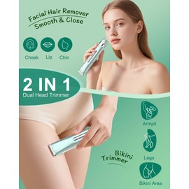 Lady Shavers for Women – Waterproof Bikini Trimmer Women & Body Groomer, Dual Head Electric Razor for Ladies & Men, Painless Shaving for Sensitive Skin, Wet/Dry Use at Beach, Bathroom & Outdoors