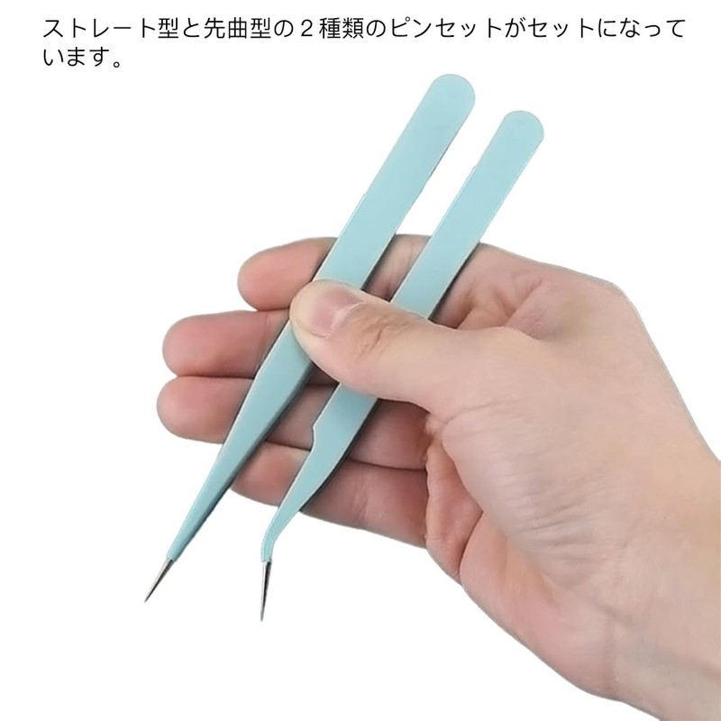 LIANHATA Tweezers, Set of 2, Precision Stainless Steel with Cap,