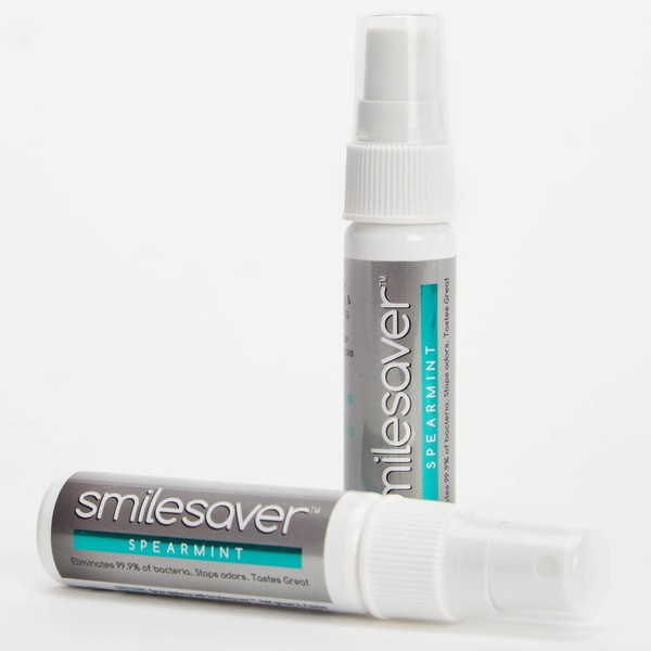 Smilesaver Cleaner - Quick & Effective Cleaner for Retainers, Clear Aligner, Invisalign, Dentures, Nightguard - Replaces or Complements Ultrasonic and Tablet Cleaner - Minty Taste (2 Pack - 2 Ounce)