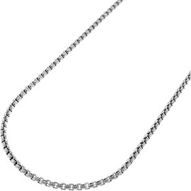 Verona Jewelers Real 925 Sterling Silver necklace 2MM - 5MM Solid Round Box Link Necklace and Bracelet, Chain For Men Women, Rhodium Chain, Extra Durability, 16-30 Inch