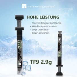 Thermalright TF9 2.9g Thermal Paste Heat Sink Compound 14W/m.k-2.9 Grams,High Durability, for All heatsinks CPU Coolers, with applying Tool (TF9 2.9g)