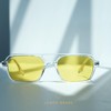 LEMON GRASS Womens Polarized Aviator Sunglasses - Transparent/Yellow