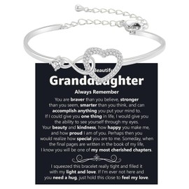 To My Granddaughter Bracelet From Grandparents With Heartfelt Message Card & Elegant Box, Granddaughter Gifts From Grandma, Great-Niece Birthday, Graduation, Christmas Bracelet From Grandpa/Grandma