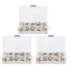 3 Boxes 150pcs Brooch Buttons White Rabbit Head Shape Detachable