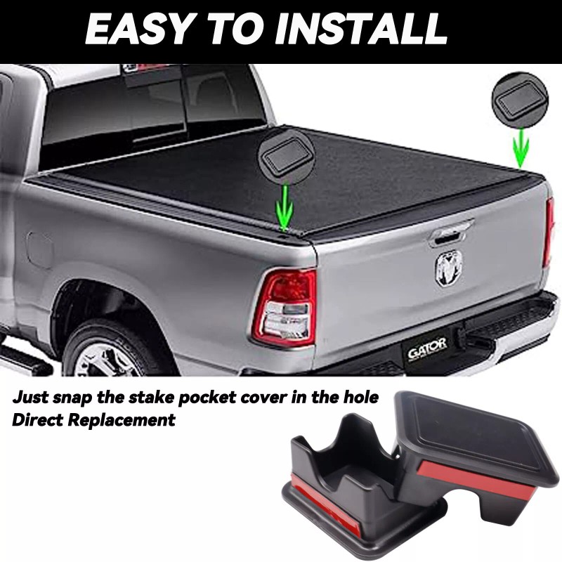 XUKEY 2x Stake Pocket Covers Caps Rail Hole Plugs Accessories