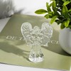 NaneTidy Glass Angel Figurine Clear Glass Wing Angel Paperweight Desktop
