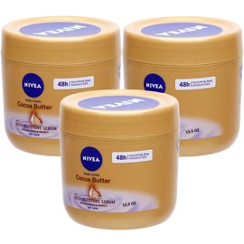 Nivea Cocoa Butter Body Cream for Dry Skin - 13.5 Fl Oz / 400 mL x 3 Pack