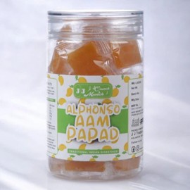 J J Crunch N Munch Premium Alphonso Mango Fruit Bar, Digestive Candy, 17 Count, 180g Toffee, No Chemical Fertilizers