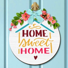9 Pack Large Welcome Stencils for Painting on Wood Reusable Plastic Welcome Home Drawing Stencils Templates Farmhouse Paint Stencils for Wood Door Hanger Sign Canvas Craft Wall Art Supplies Home Decor