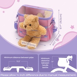 GRANNY SAYS Bike Basket Front for Kids, Cute Bicycle Basket with Bear Toys, Small Bike Bag for Boys and Girls, Kids Bicycle Baskets with Shoulder Strap, Handlebar Scooter Balance Bike Bag, Pink
