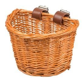 Naapesi Bicycle Basket for Children, Children's Bicycle Basket, Basket for Children's Bicycle with Leather Shoulder Strap, Small Bicycle Basket, Wicker Bicycle Basket for Outdoor Cycling Bicycle