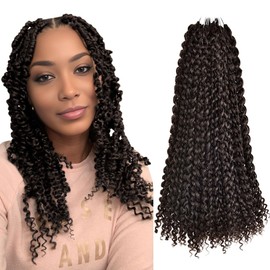 SERENDIPA 18 Inch Water Wave Crochet Hair, long Bohemian Synthetic Hair for Braiding Passion Twist Crochet Braids, Butterfly Locs, Kai Twist (6 Packs, 4#, Brown)