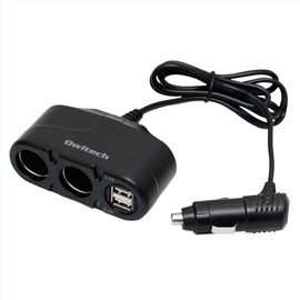 Owltech Double Cigar Socket Distributor, Two USB Ports, 12 V / 24 V Correspondence, model: OWL-CCU2C48D2T-BK