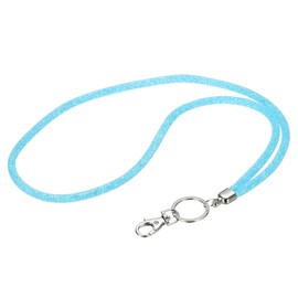 PATIKIL 1Pack Rhinestone Lanyard for Keys, 15.7" Bling Lanyards for ID Badge with Metal Clasp & Keyring Crystal Keychain Neck Strap for Women Keys Phones, Light Blue