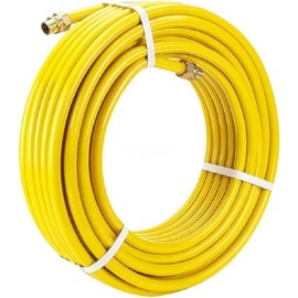 100FT 3/4''Fexible Gas Line Hose, 100FT CSST Corrugated Stainless Steel Tubing Pipe,3/4in Natural Gas Line Propane Pipe Conversion Kit Grill Hose with 2 Male Adapter Fittings