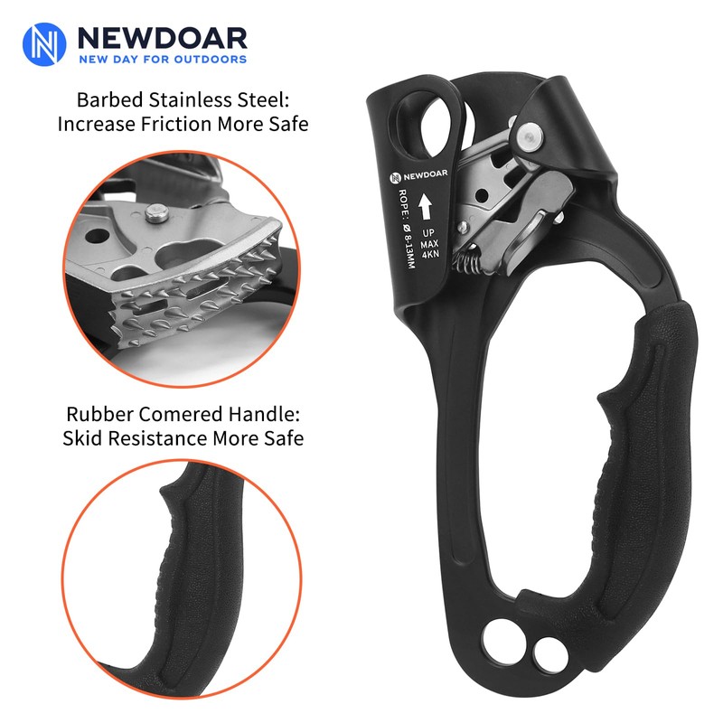 NewDoar Right Hand Ascender Rock Climbing Tree Arborist Rappelling Gear