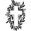 Floral Decorative Cross Christianity Jesus Easter Vinyl Decal Sticker for