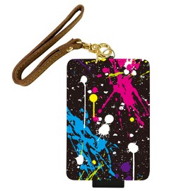 Granthunk Men's Pass Case, For Commuter Passes, Strap, Colorful IC Card Case, Fall Prevention (Work / School), Black