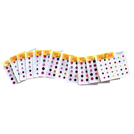ATC USA - 720 X Count Assorted Multi Color and Multi Size Indian Daily Use Reusable Forehead Bindi Round Dot temporary Tattoo Body Art Sticker