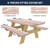 CAPSCEOLL Picnic Table Cover with Bench Covers Elastic Edges, Waterproof