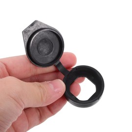 Hemobllo 6pcs Black Plastic Rainproof Dust Cover for Distribution Cabinets, Cam Lock Hole Covers, Waterproof Key Panel Protection Caps, Inner Diameter 22x19 Mm, Ideal for Outdoor Use