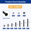 Kernmax 1120Pcs M3 Countersunk Screws Kit, M3 Flat Head Screws,