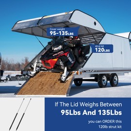 ARANA SF440M120 Gas Struts 44 inch 120Lb, 44" Extra Long Lift Support with 13MM Ball Socket for Snowmobile Trailer Heavy-Duty Truck Cover Tonneau Cover Trap Door(Fit 100-130lbs Lid), 2Pcs