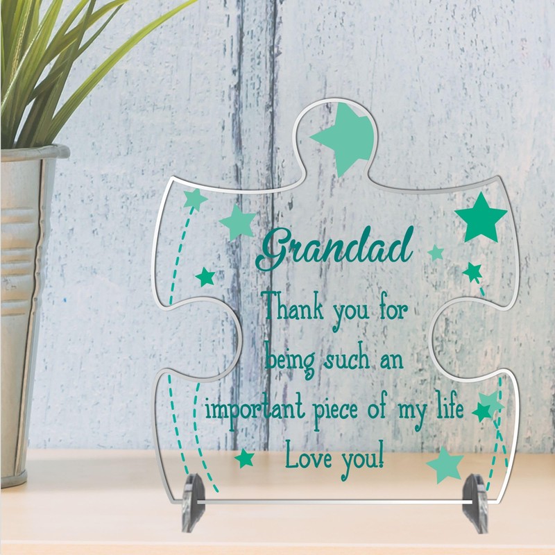 Grandad Puzzle Piece Acrylic Plaque: Heartfelt Father's Day & Birthday